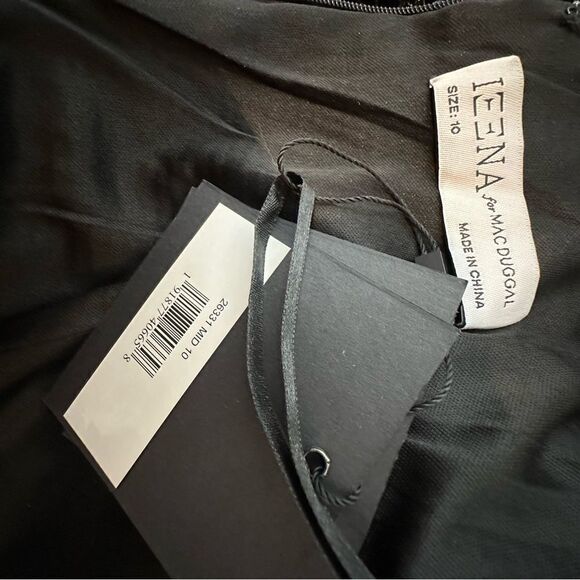 Mac Duggal 26331 Blue Cowl Back Boat Neck Sequined Evening Gown | Size 10 - Picture 10 of 12